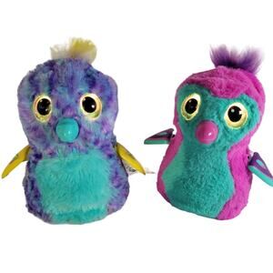 Spin Master Hatchimals Interactive Plush Toys Penguala & Puffatoo Lot of 2